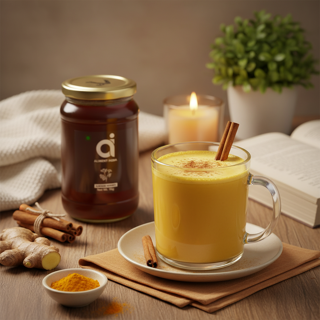 HONEY-SPICED GOLDEN MILK (TURMERIC LATTE)