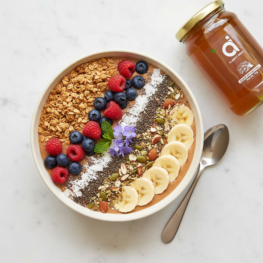 HONEY OATS WITH BERRIES & NUTS